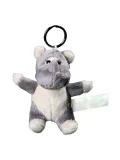 Plush rhino with keychain