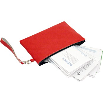 Pochette con zip e laccio con moschettone