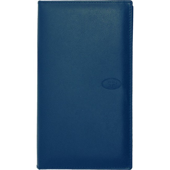 Portabiglietti in pelle di vitello blu