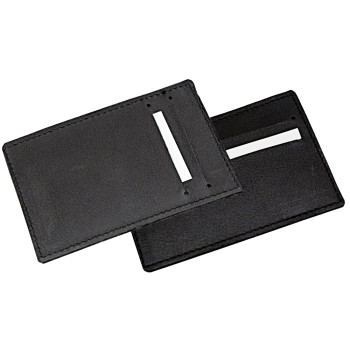 Portacarte di credito in pelle pieno fiore con tasche frontali e posteriori