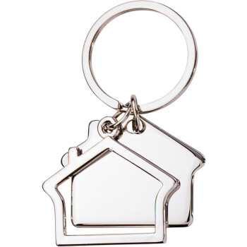 Portachiavi a forma di casa, in lega di zinco Amaro