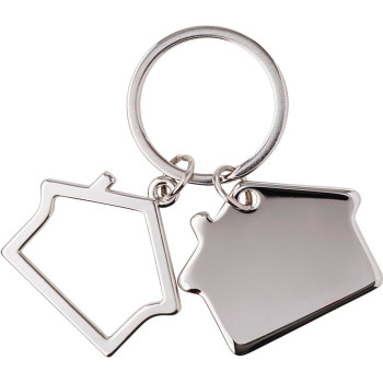 Portachiavi a forma di casa, in lega di zinco Amaro