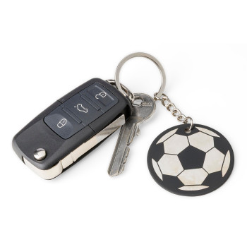 Portachiavi a forma pallone da calcio in acciaio inox riciclato Ciro
