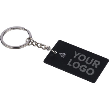 Portachiavi a forma rettangolare in acciaio inox riciclato Jax