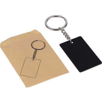 Portachiavi a forma rettangolare in acciaio inox riciclato Jax