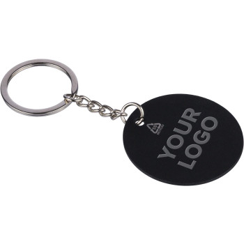 Portachiavi a forma rotonda in acciaio inox riciclato Risa