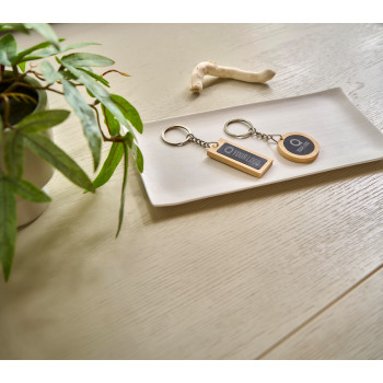 Portachiavi in bambù forma tonda Gene