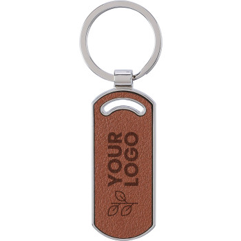 Portachiavi in pelle riciclata a forma ovale Jill