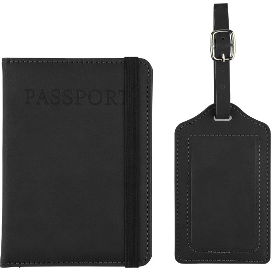 Portapassaporto e etichetta per bagagli in PU riciclato Zani