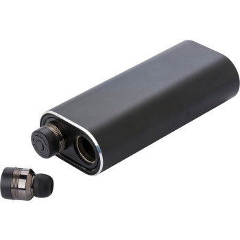 Power bank con auricolari wireless, in alluminio Letitia