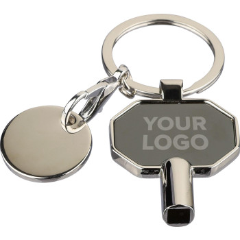 Recycled zinc alloy radiator bleed keychain Mara