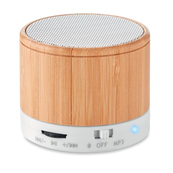 ROUND BAMBOO - Speaker wireless in bamboo