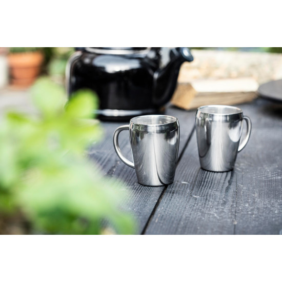 Set 2 tazze in acciaio inox riciclato, capacità 200 ml Naya