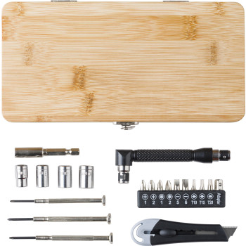 Set attrezzi 27 pezzi, custodia in bambù Elmar