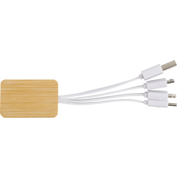 Set cavi per la ricarica 3 in 1 in bamboo Brandan
