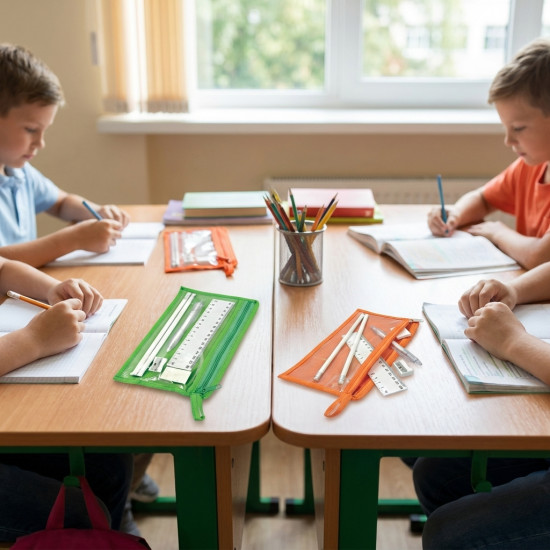 Set scuola con matite righello gomma temperino e penna a sfera