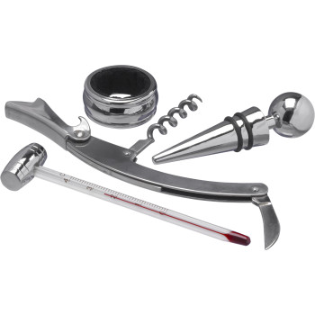 Set vino 4 accessori, in acciaio inox Brady