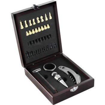 Set vino, 4 accessori, in acciaio inox Renée