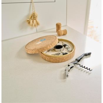 Set vino in sughero con 4 accessori Milana