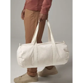 Striped Organic Cotton Barrel Bag