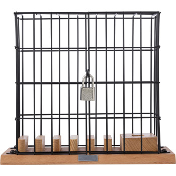 Supporto per smartphone in gabbia, in legno ed alluminio Adam