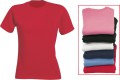 T-shirt  donna girocollo, in cotone da gr. 150, manica corta. Confezione in nylon.