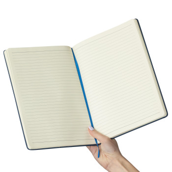 Taccuino formato +/- A4 certificato FSC® in PU riciclato Azure