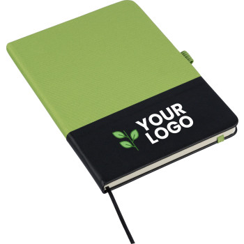 Taccuino formato +/- A5 a righe in poliestere rPET Yuna