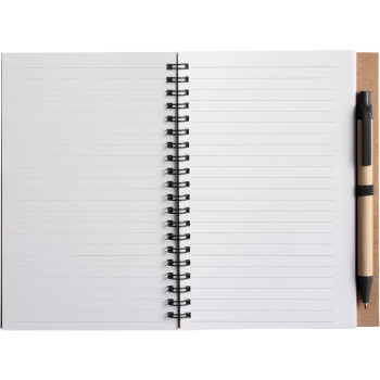 Taccuino in carta riciclata, con penna a sfera Stella