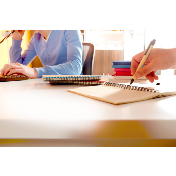 Taccuino in carta riciclata, con penna a sfera Stella