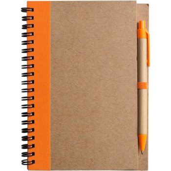 Taccuino in carta riciclata, con penna a sfera Stella