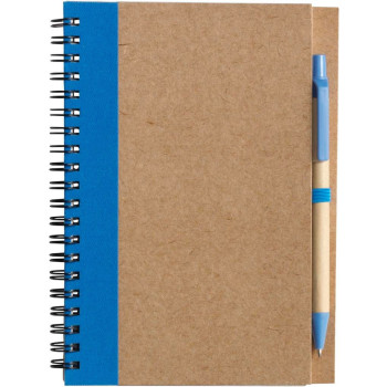 Taccuino in carta riciclata, con penna a sfera Stella