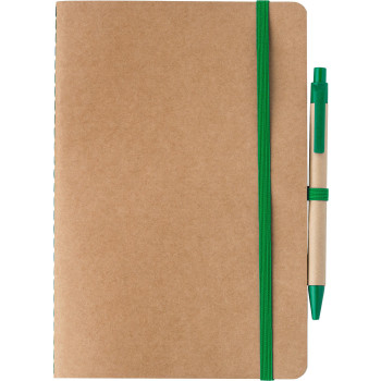 Taccuino in cartone riciclato formato +/- A5 con penna Theodore