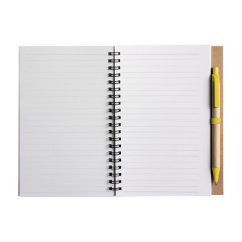 Taccuino Stella | Cartone riciclato | pagine a righe | Penna a sfera