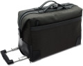 Valigia trolley Eagol in pelle e nylon nera con chiusura a combinazione