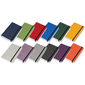 VERTICAL blocco 224 pg. quadrettato con  elastico verticale, in vivella bicolore. Astuccio di confezione.