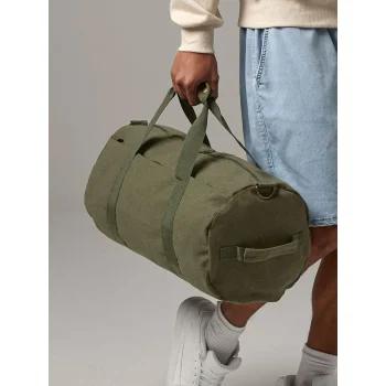 Vintage Canvas Barrel Bag