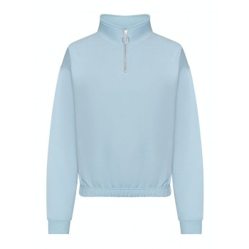 WOM CROP 1/4 ZIP SWEAT 80%C20%