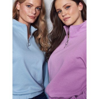 WOM CROP 1/4 ZIP SWEAT 80%C20%