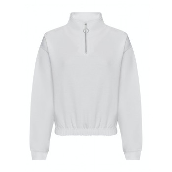 WOM CROP 1/4 ZIP SWEAT 80%C20%