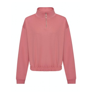 WOM CROP 1/4 ZIP SWEAT 80%C20%