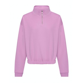 WOM CROP 1/4 ZIP SWEAT 80%C20%