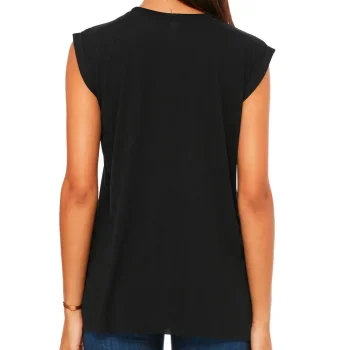 Women's Flowy Muscle Tee with Rolled Cuff