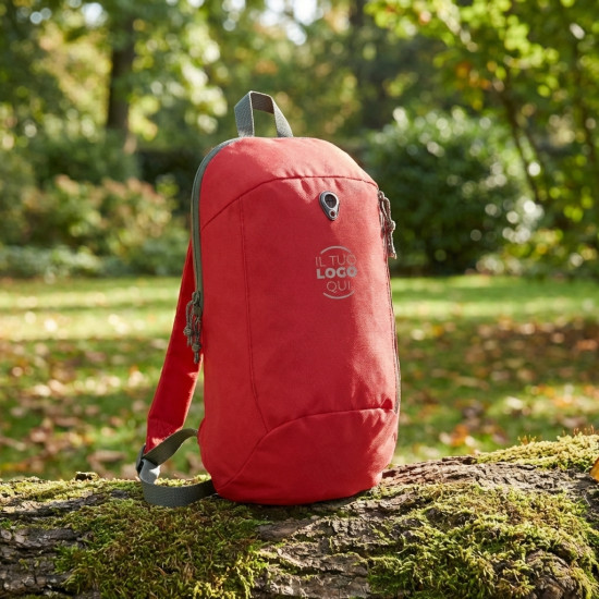 Zaino personalizzabile in poliestere 600D blu con tasca frontale