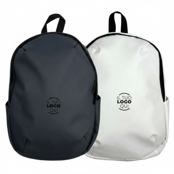 Zaino porta PC in poly leather con spallacci imbottiti e tasche laterali